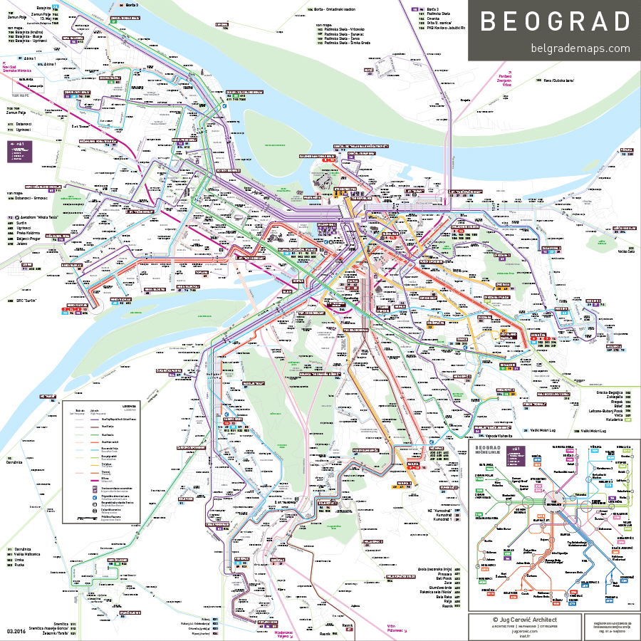 mapa linija beograd Belgrade Multimodal Map : inat mapa linija beograd