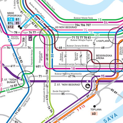 belgrade bus map