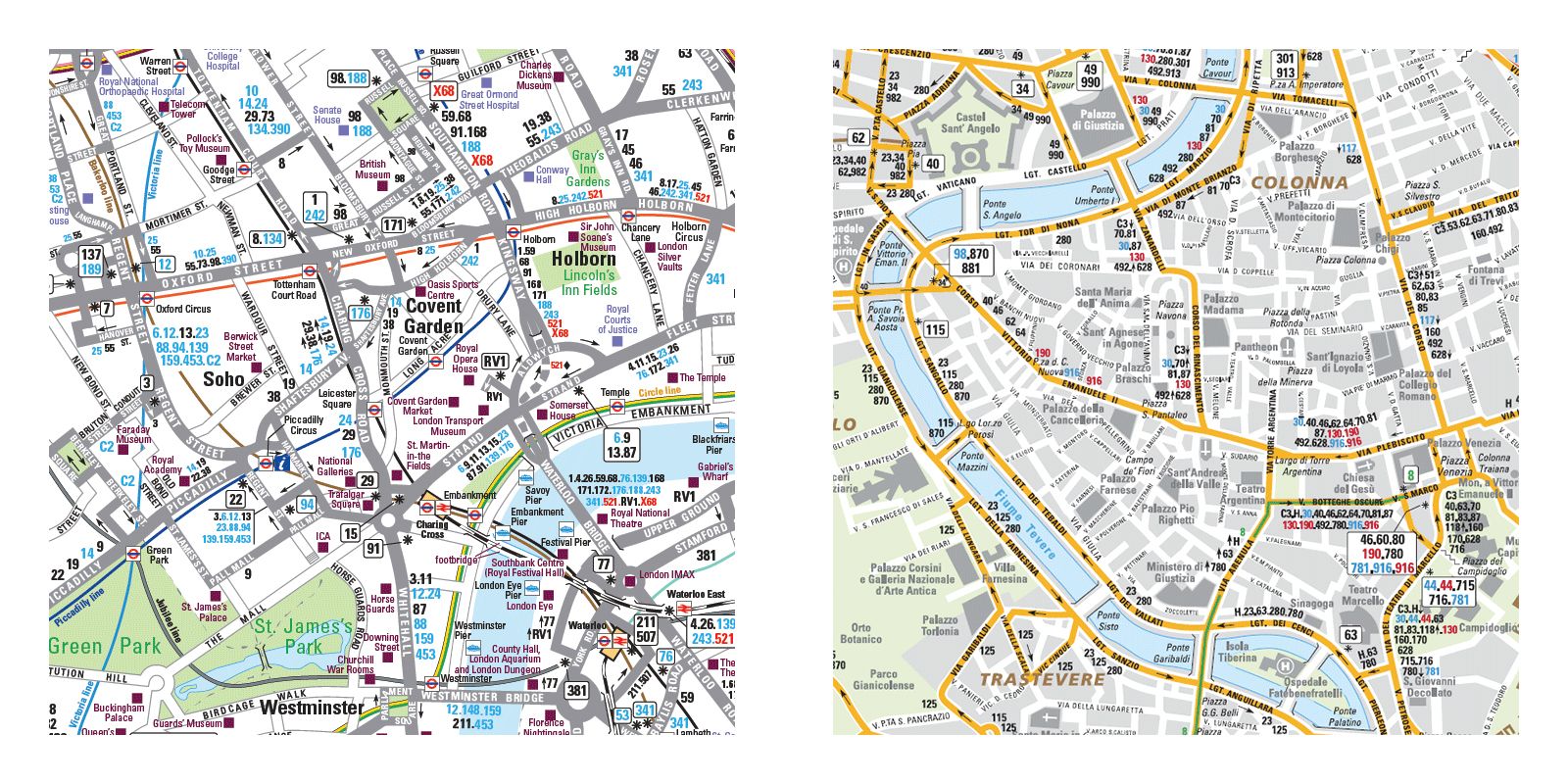 European Bus maps